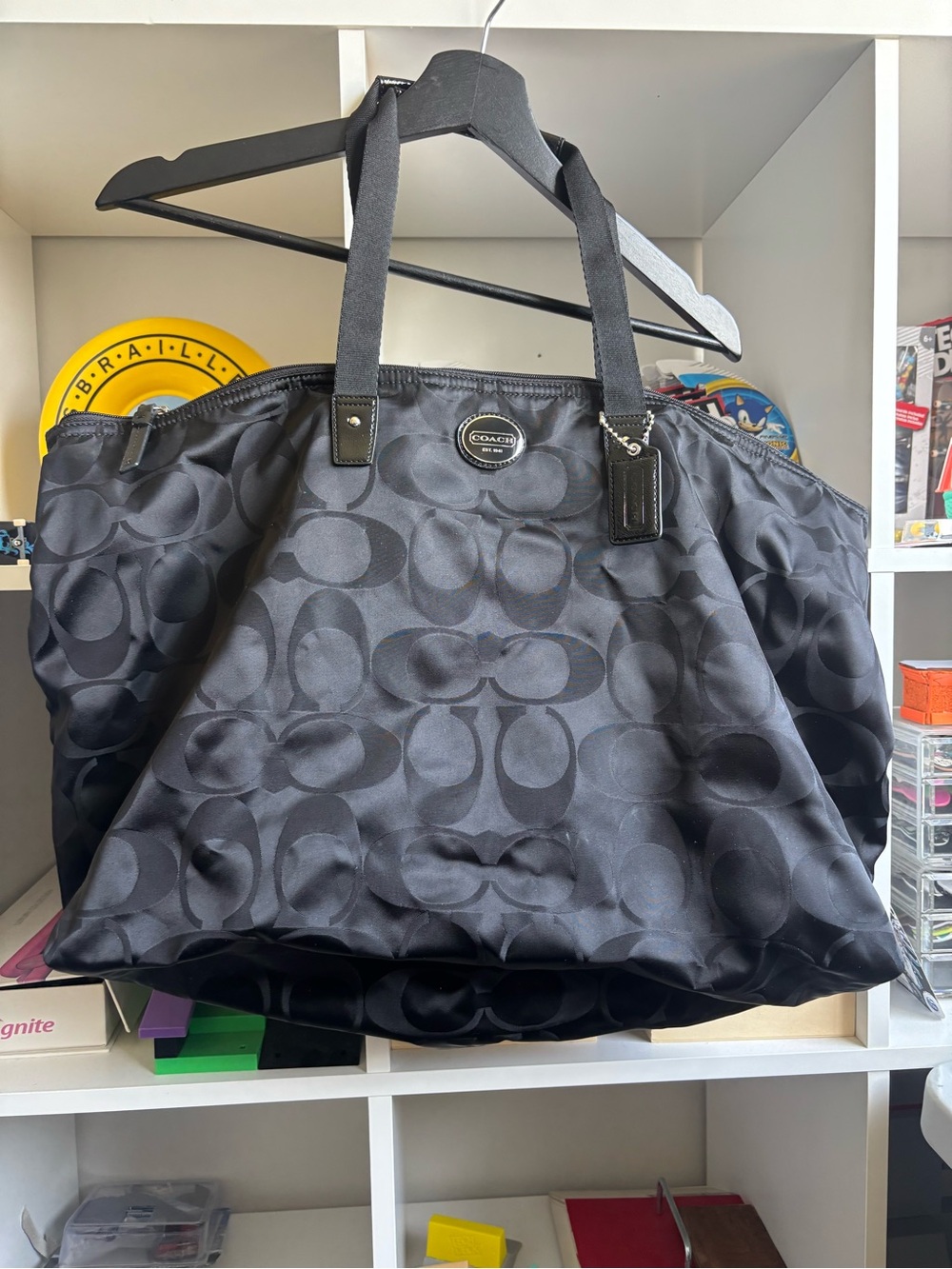 Coach Black Signature weekend tote